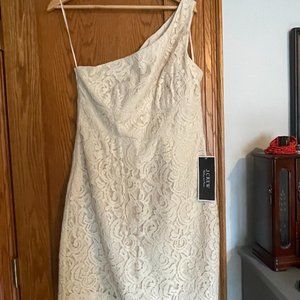 JCrew One Shoulder Formal Dress in Leavers lace